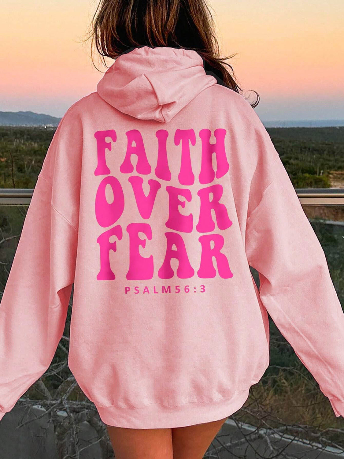 FAITH OVER FEAR Dropped Shoulder Hoodie Luvéillé