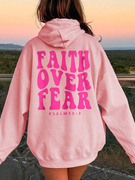 FAITH OVER FEAR Dropped Shoulder Hoodie Luvéillé