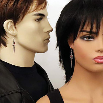 Gothic Vintage Cross Axe Earrings Exaggerated Halloween Luvéillé