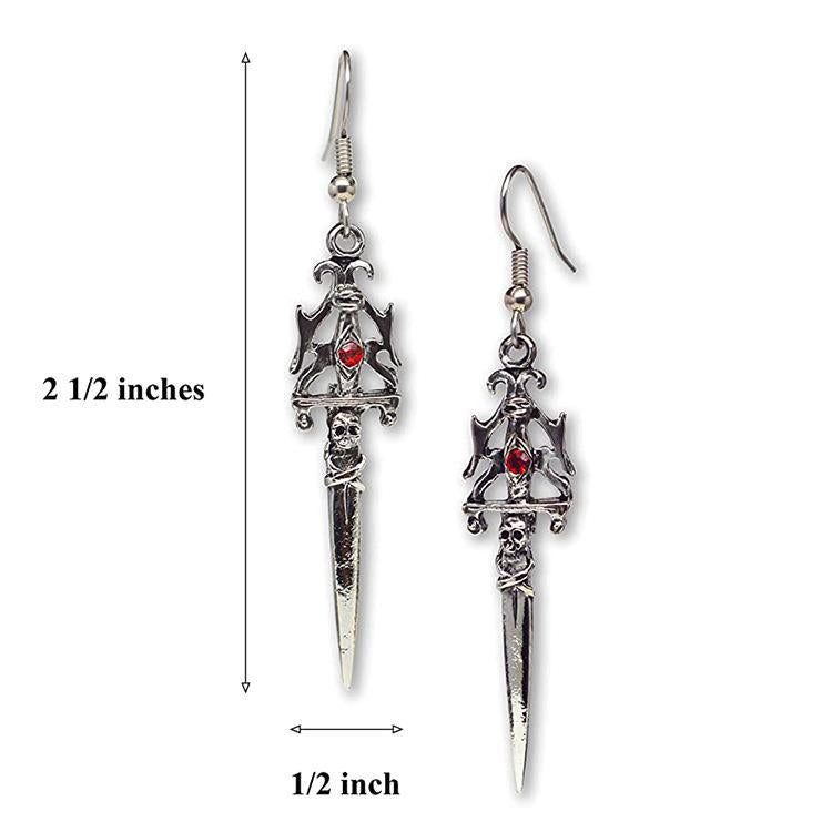 Gothic Vintage Cross Axe Earrings Exaggerated Halloween Luvéillé