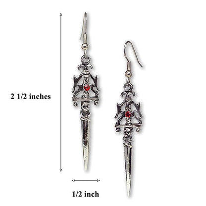 Gothic Vintage Cross Axe Earrings Exaggerated Halloween Luvéillé