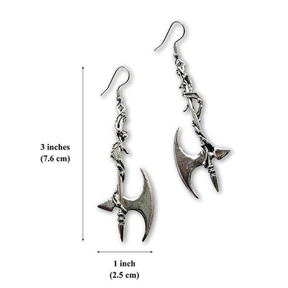 Gothic Vintage Cross Axe Earrings Exaggerated Halloween Luvéillé