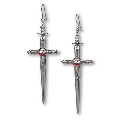 Gothic Vintage Cross Axe Earrings Exaggerated Halloween Luvéillé