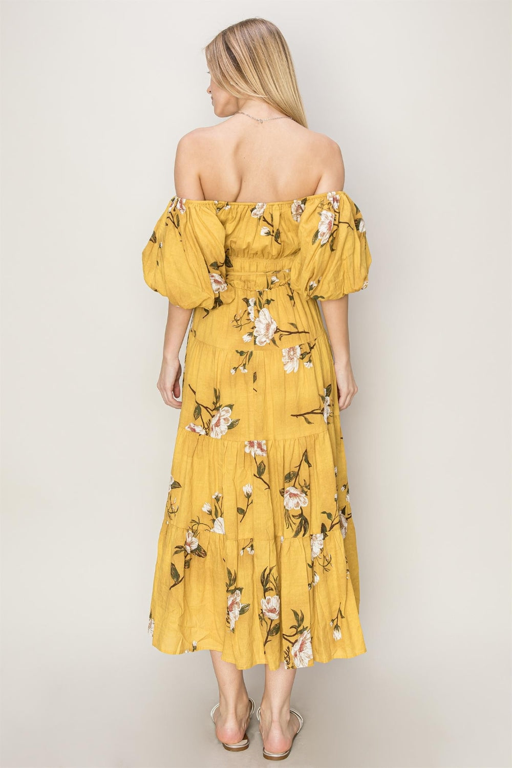 HYFVE Floral Puff Sleeve Tiered Dress Luvéillé