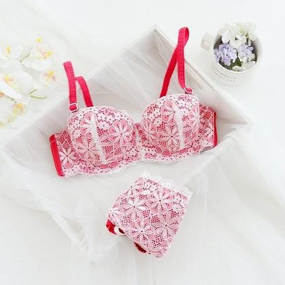 Half-cup Underwear Set With Lace Tops Luvéillé