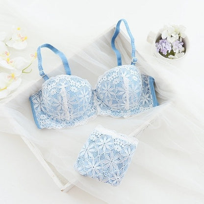 Half-cup Underwear Set With Lace Tops Luvéillé