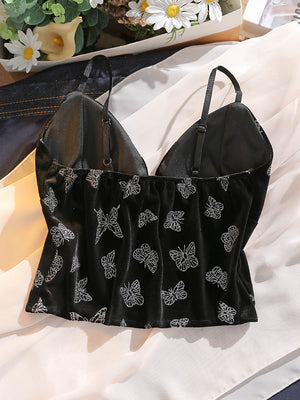 Halter Vest With Chest Pad Inside Take V-neck Slim-fit Wipe Chest Top Female Luvéillé
