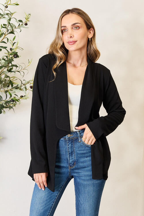 Heimish Full Size Open Front Long Sleeve Blazer Luvéillé