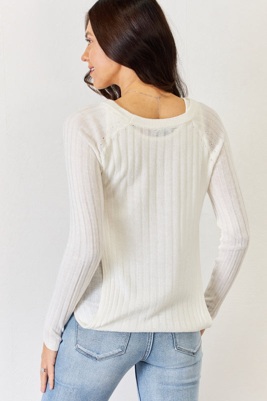 J.NNA Fitted Long Sleeve Cutout Top Luvéillé