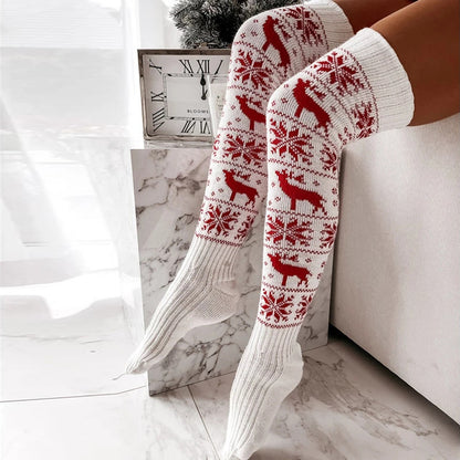 Jacquard Over The Knee Pile Stockings Floor Long Socks Luvéillé