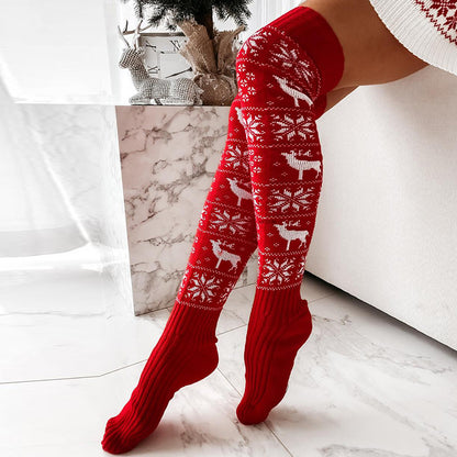Jacquard Over The Knee Pile Stockings Floor Long Socks Luvéillé