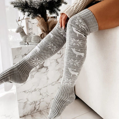 Jacquard Over The Knee Pile Stockings Floor Long Socks Luvéillé