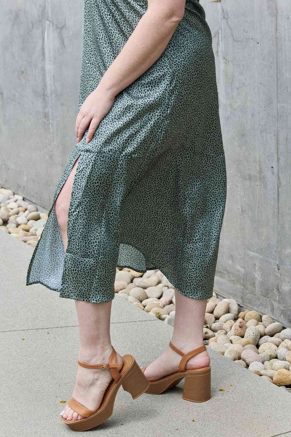 Jade By Jane Wild Thing Full Size Satin Midi Slit Dress Luvéillé