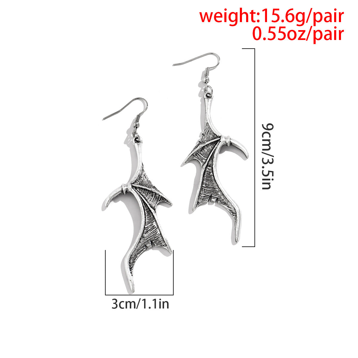 Jewelry Creative Personality Devil Dragon Wings Earrings Luvéillé