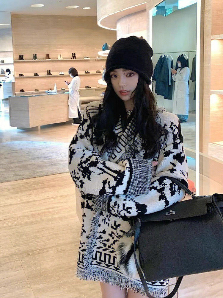 Knitted Cardigan Slouchy Sweater Female Luvéillé