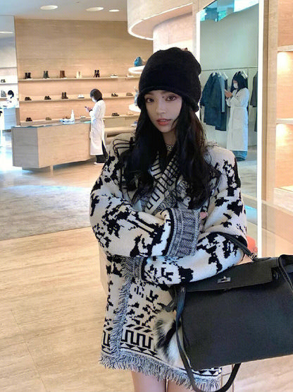 Knitted Cardigan Slouchy Sweater Female Luvéillé