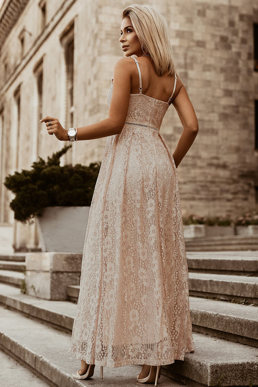 Lace V-Neck Spaghetti Strap Dress Luvéillé