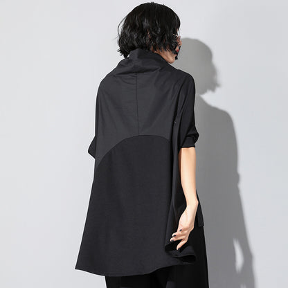 Ladies Fashion Patchwork Tuxedo Loose Top Luvéillé