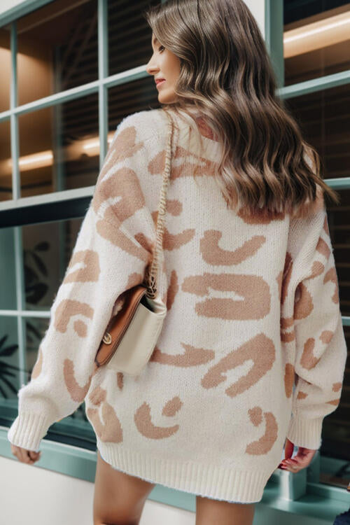 Leopard Button Up Cardigan with Pockets Luvéillé