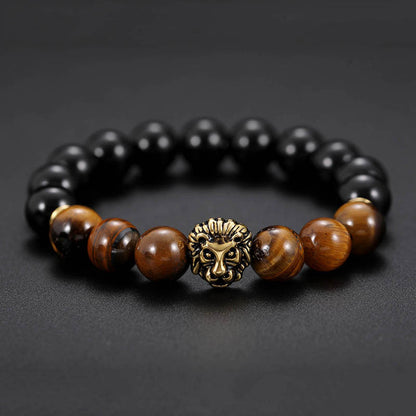Lion head beaded bead bracelet Luvéillé