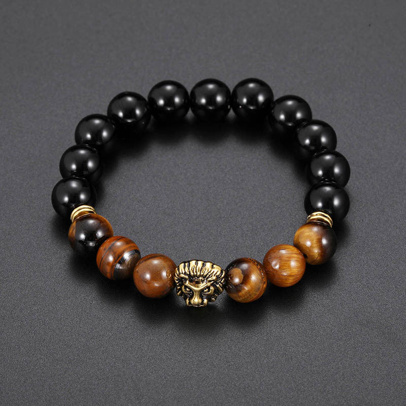 Lion head beaded bead bracelet Luvéillé