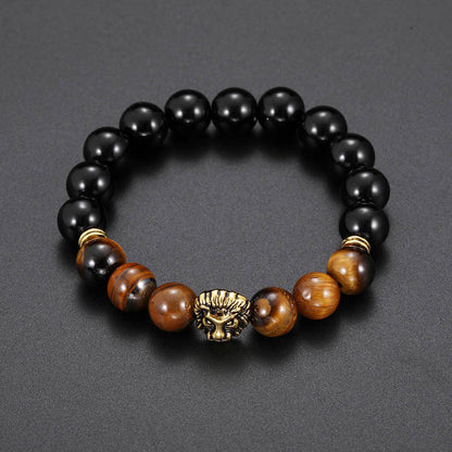 Lion head beaded bead bracelet Luvéillé