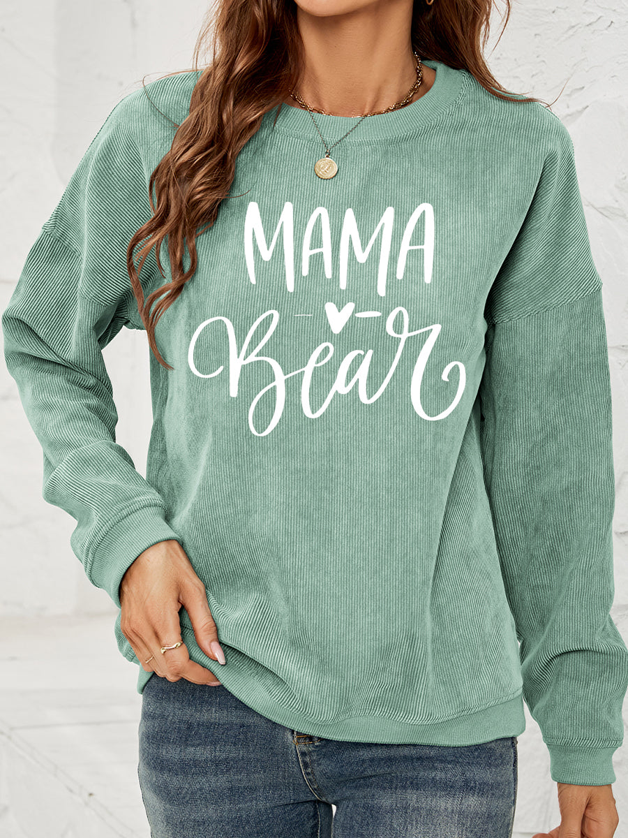 MAMA Graphic Round Neck Sweatshirt Luvéillé