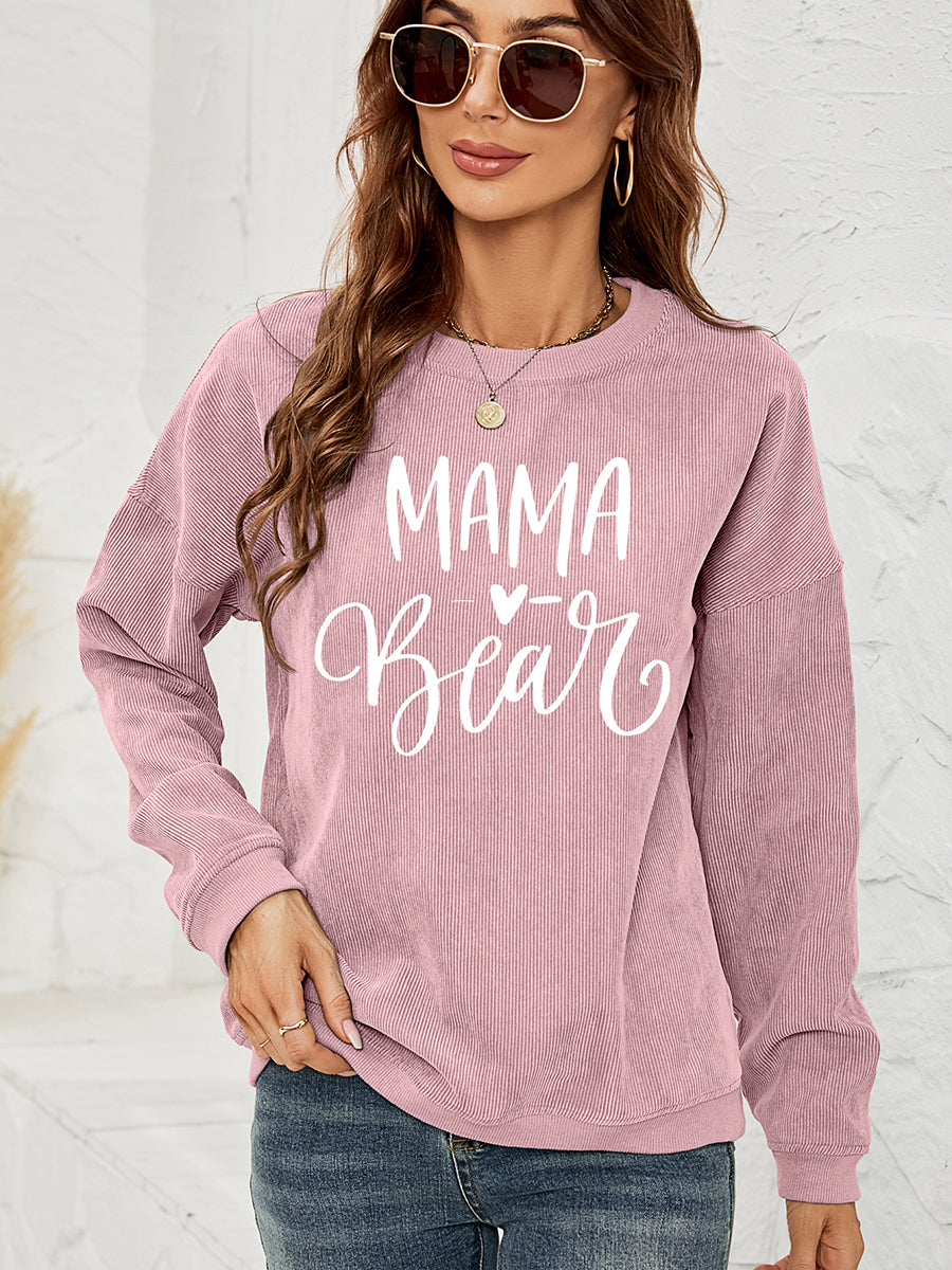 MAMA Graphic Round Neck Sweatshirt Luvéillé