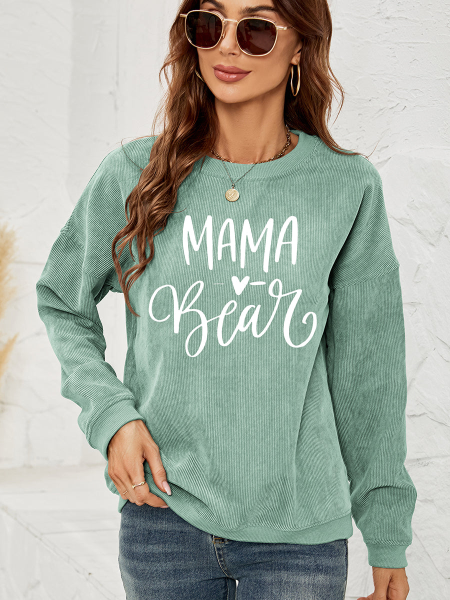 MAMA Graphic Round Neck Sweatshirt Luvéillé