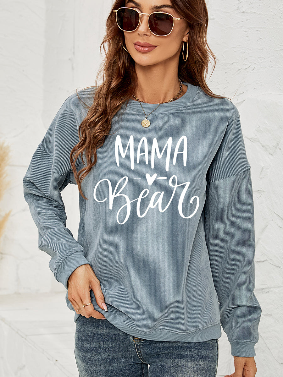 MAMA Graphic Round Neck Sweatshirt Luvéillé