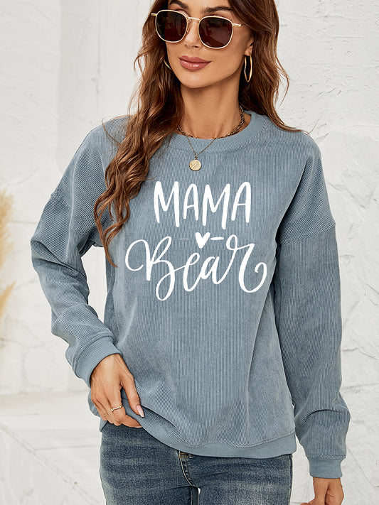 MAMA Graphic Round Neck Sweatshirt Luvéillé