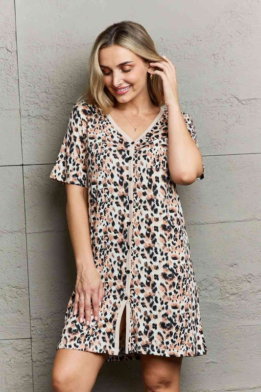 MOON NITE Quilted Quivers Button Down Sleepwear Dress Luvéillé