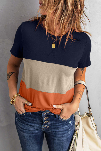 Match Color Short - Sleeved T-shirt Women Loose 100 Matching Top Match Color Luvéillé