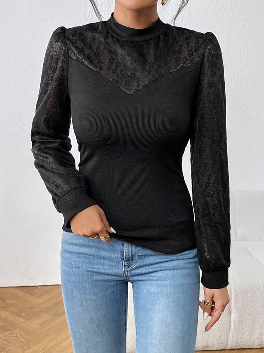Mock Neck Long Sleeve Top Luvéillé
