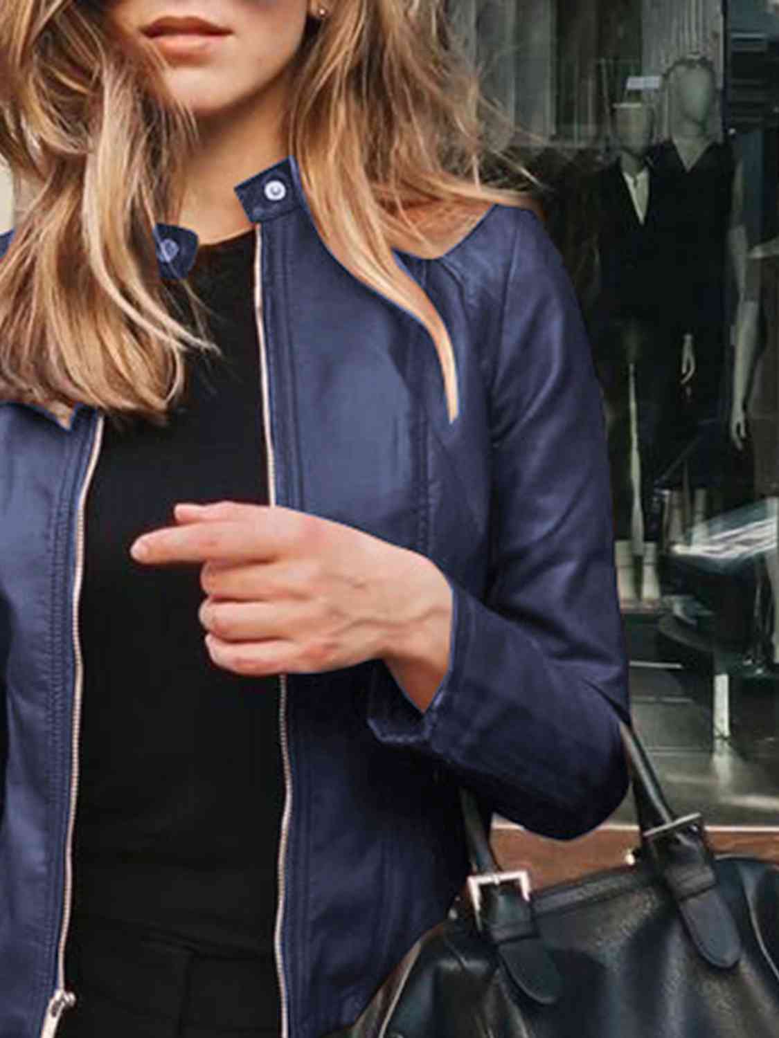 Mock Neck Zip Up Jacket Luvéillé