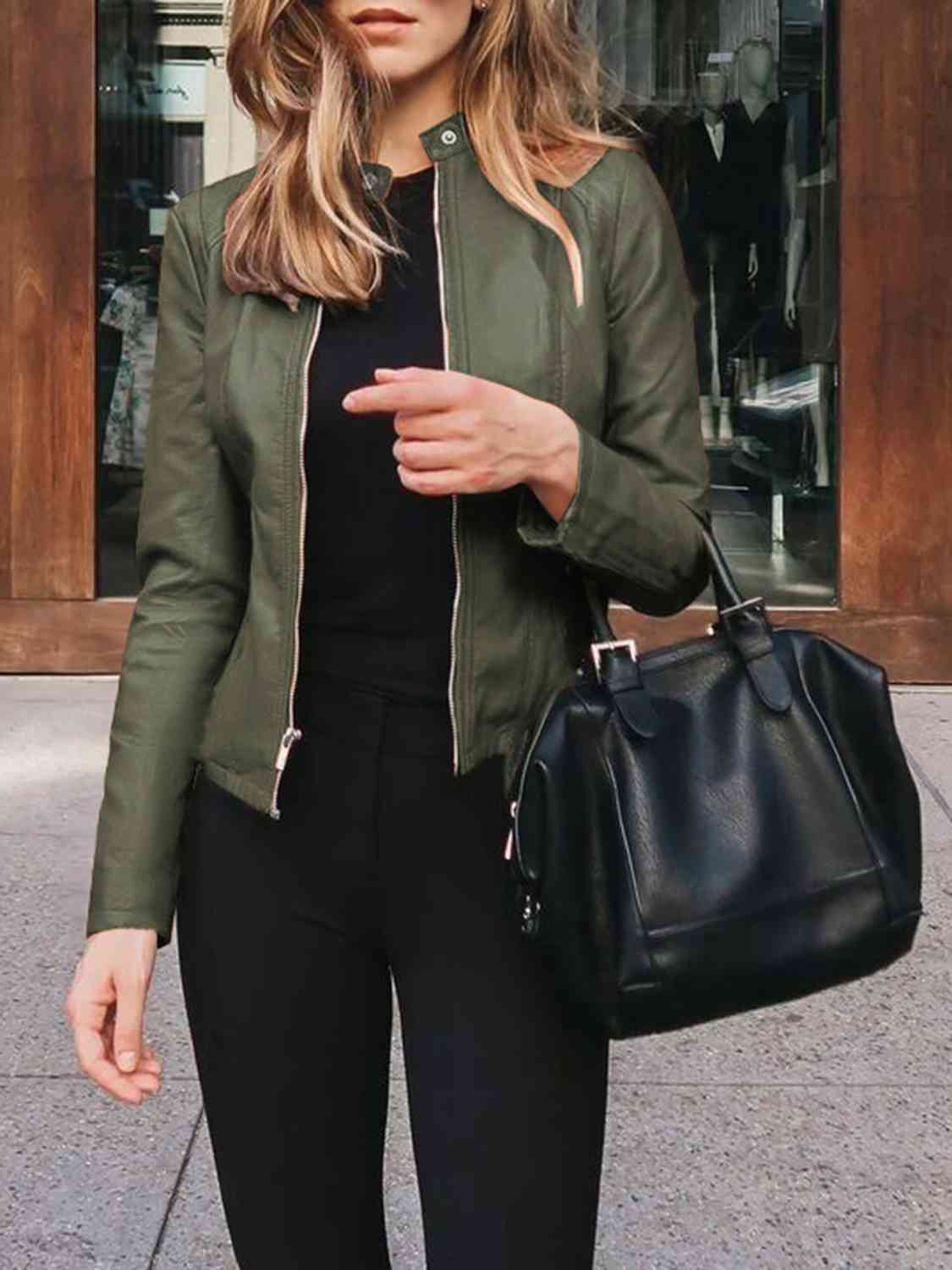 Mock Neck Zip Up Jacket Luvéillé