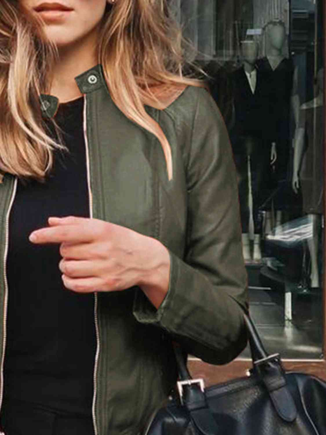 Mock Neck Zip Up Jacket Luvéillé