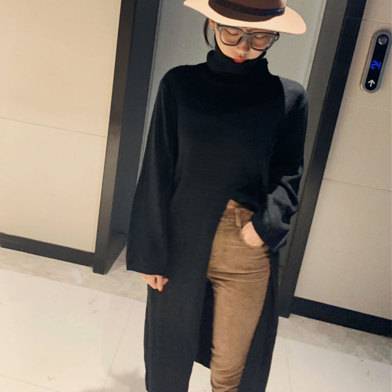 New Style Retro Loose Temperament Mid-length Big Split Sweater Luvéillé