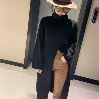 New Style Retro Loose Temperament Mid-length Big Split Sweater Luvéillé
