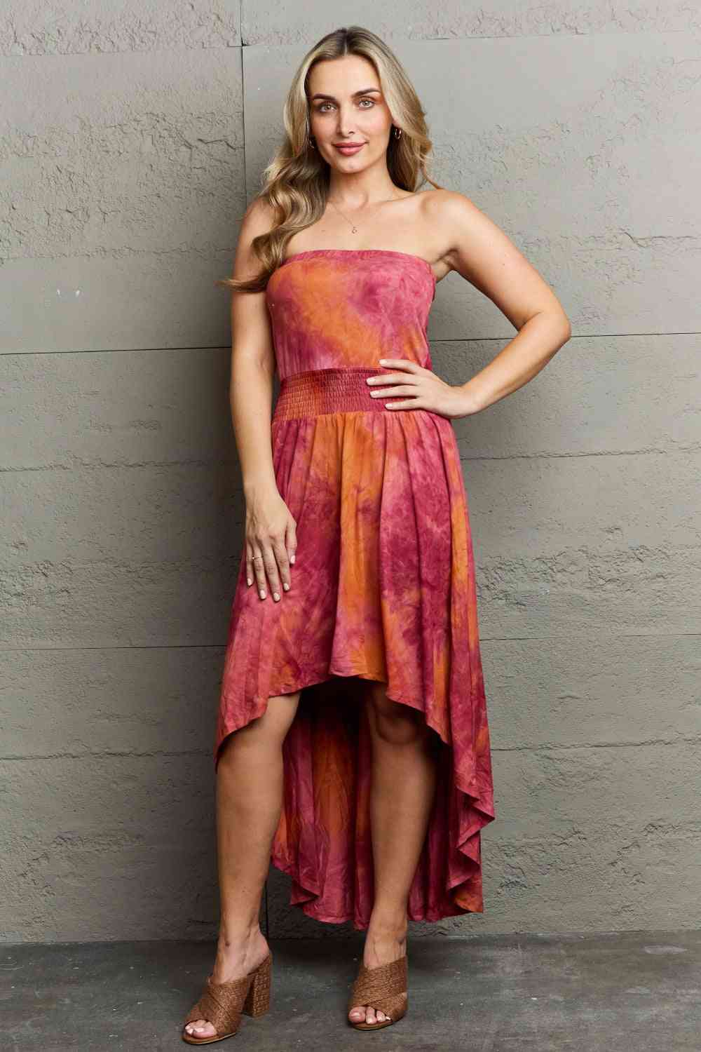 Ninexis In The Mix Sleeveless High Low Tie Dye Dress Luvéillé