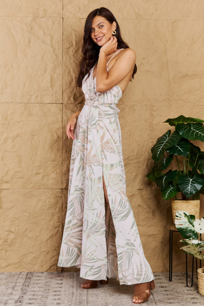 OneTheLand Watch Me Grow Open Cross Back Maxi Dress Luvéillé