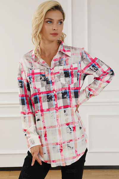 Plaid Button Up Long Sleeve Shirt Luvéillé