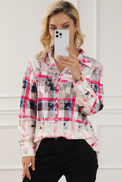 Plaid Button Up Long Sleeve Shirt Luvéillé