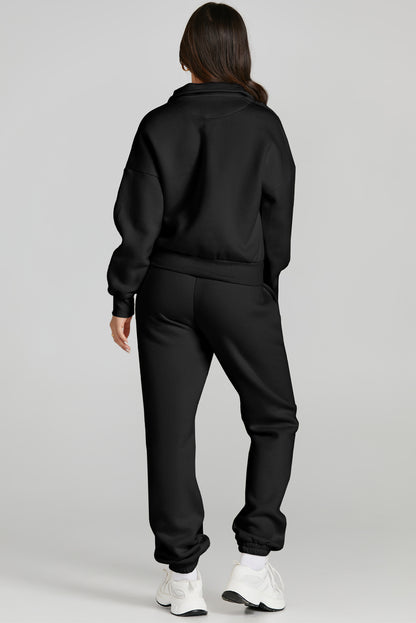 Quarter Zip Top and Drawstring Pants Active Set Luvéillé