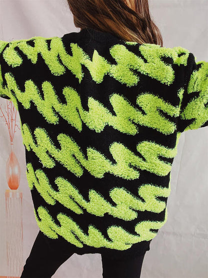Ribbed Striped Dropped Shoulder Sweater Luvéillé