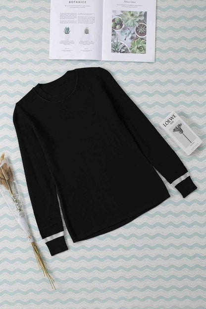 Round Neck Long Sleeve Knit Top Luvéillé