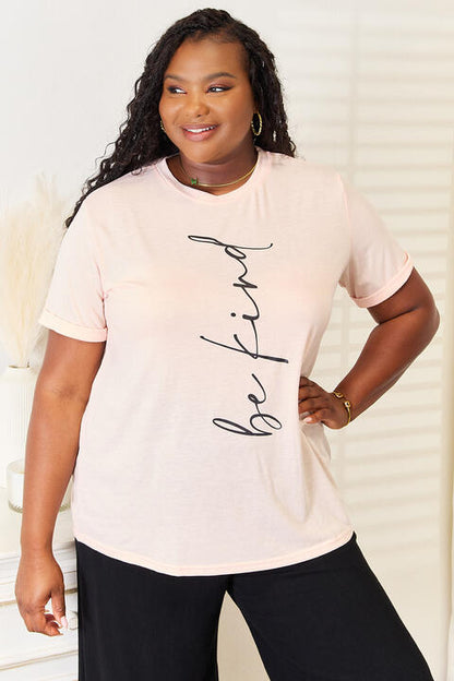 Simply Love BE KIND Graphic Round Neck T-Shirt Luvéillé