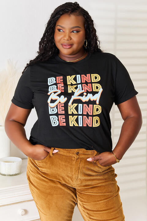 Simply Love BE KIND Graphic Round Neck T-Shirt Luvéillé