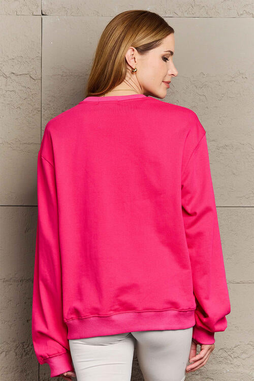 Simply Love Full Size Letter Graphic Long Sleeve Sweatshirt Luvéillé