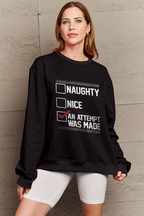 Simply Love Full Size Letter Graphic Long Sleeve Sweatshirt Luvéillé